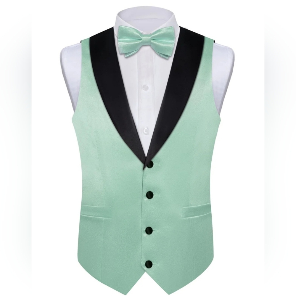 NIP DiBanGu Brand Mens Vest, Tie, Bow Tie, Handkerchief & Cufflinks Size Large